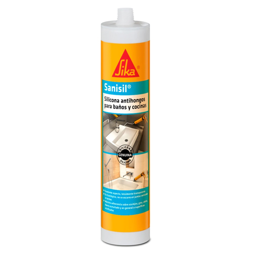 Silicona acetica blanca sanisil 280ml SIKA