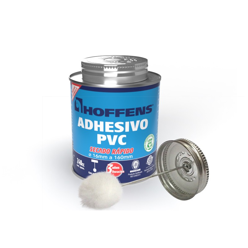 Adhesivo PVC Hoffens 240cc secado rapido tarro