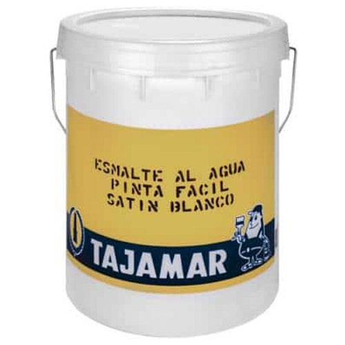 Esmalte al agua blanco satinado tineta 5gl Tajamar