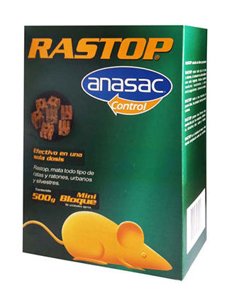 Rastop minibloque raticida 500gr Anasac