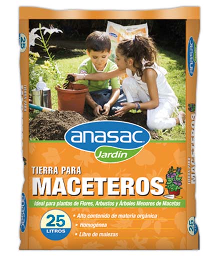 Tierra para maceteros saco 25lts ANASAC