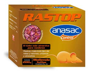 Rastop molienda toffe raticida 200gr Anasac