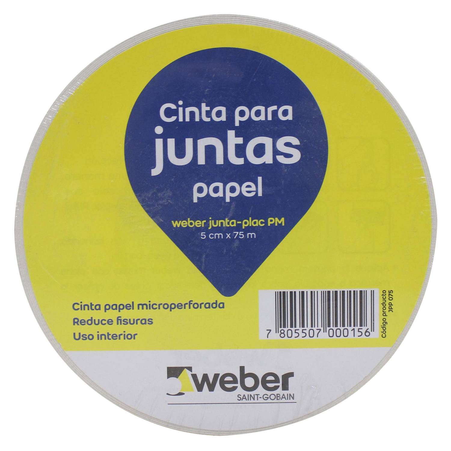 Cinta papel micro p. 5cm x 75mt Juntaplac Weber