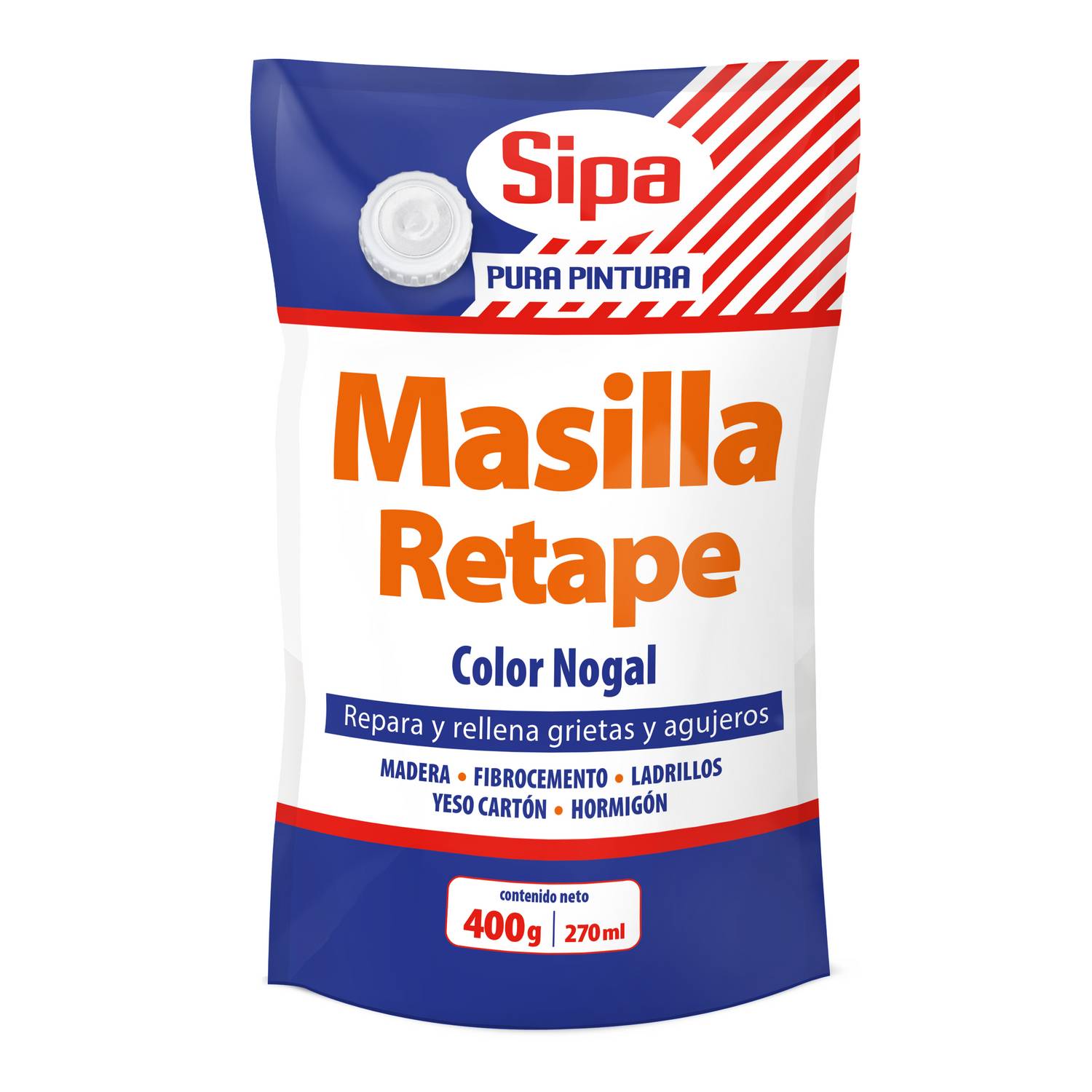 Masilla retape nogal 400 gr Sipa