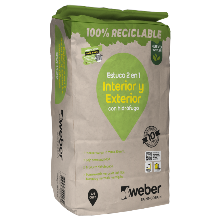 Estuco interior y exterior 25kg Weber