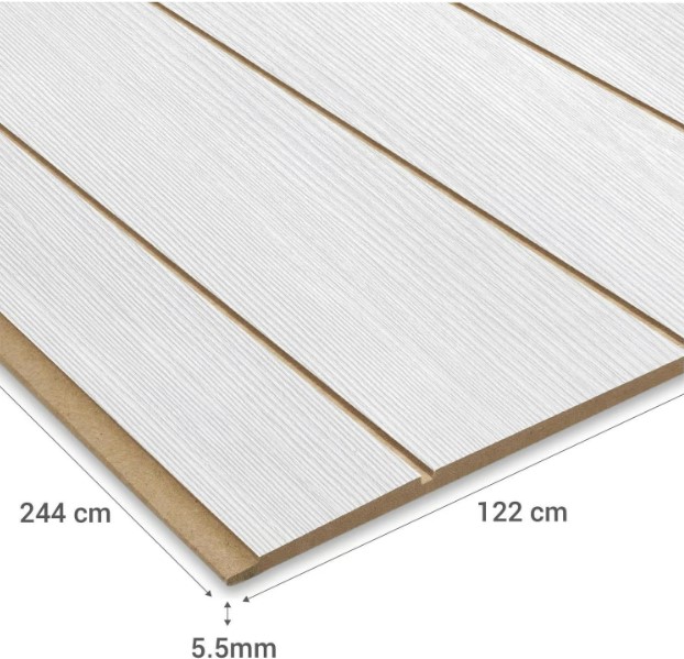 Placa MDF ranurado pintado Laricina 1.22 x 2.44  Mts Masisa