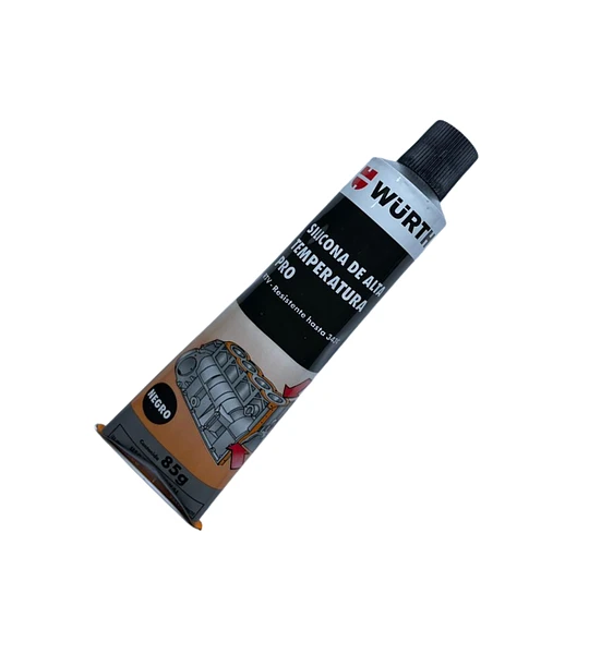 Silicona alta temperatura pro pomo 85 gr negra  Wurth