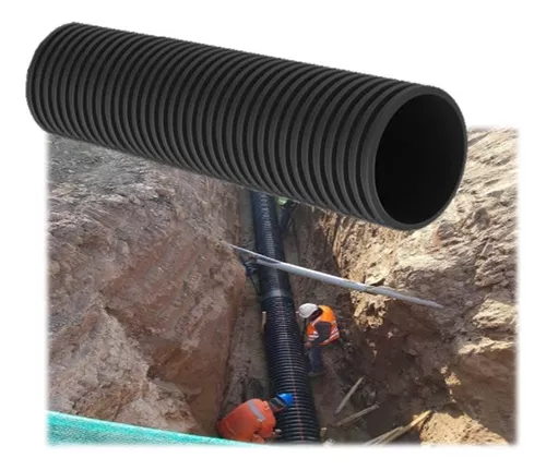 Tuberia HDPE colector corrugado 300mm x 6 Mts