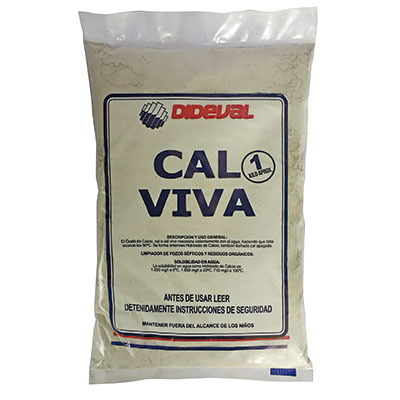 Cal viva molida 1Kg (oxido de calcio) Dideval